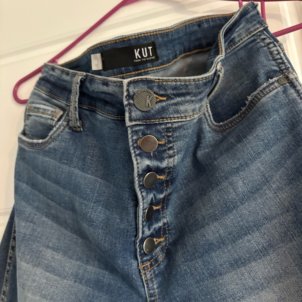 Kut from the Kloth High Rise Button-Fly Blue Jeans